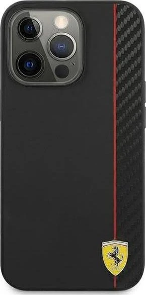 Ferrari Hard Case On Track Carbon Stripe für Apple iPhone 13 Pro schwarz