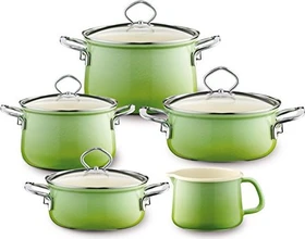 Riess Emaille Nouvelle Kochgeschirr-Set smaragd, 5-tlg.
