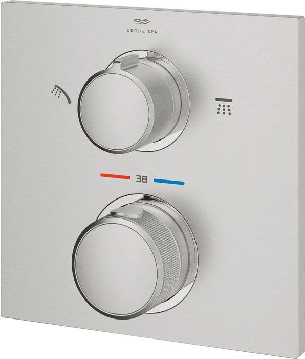 Grohe Allure Thermostat-Brausebatterie mit integrierter 2-Wege-Umstellung supersteel