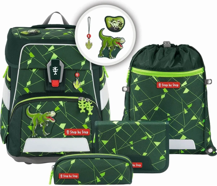 Step by Step Space Shine Dino Night Tyro Schultaschen-Set, 5-tlg.