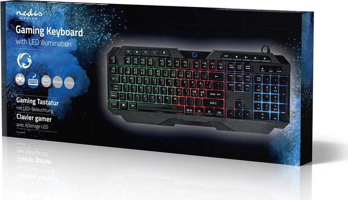 Nedis Gaming Tastatur, LEDs RGB, schwarz, USB, ND