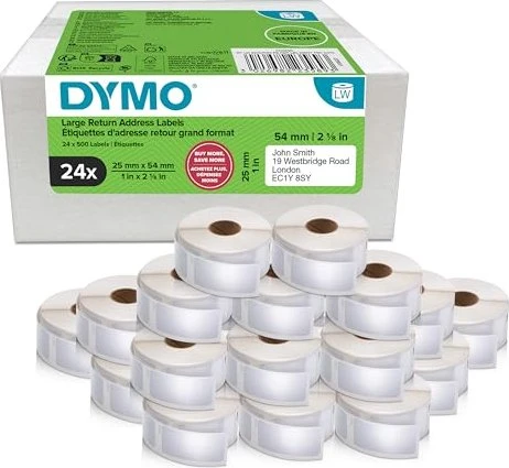 Dymo Versandetiketten LabelWriter Rücksendeadresse, 25x54mm, weiß, 12000 Etiketten