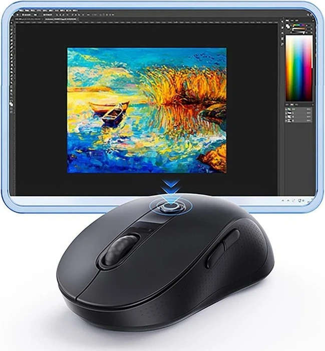 Baseus F02 Ergonomic Dual-Mode Wireless Mouse, schwarz, USB/Bluetooth