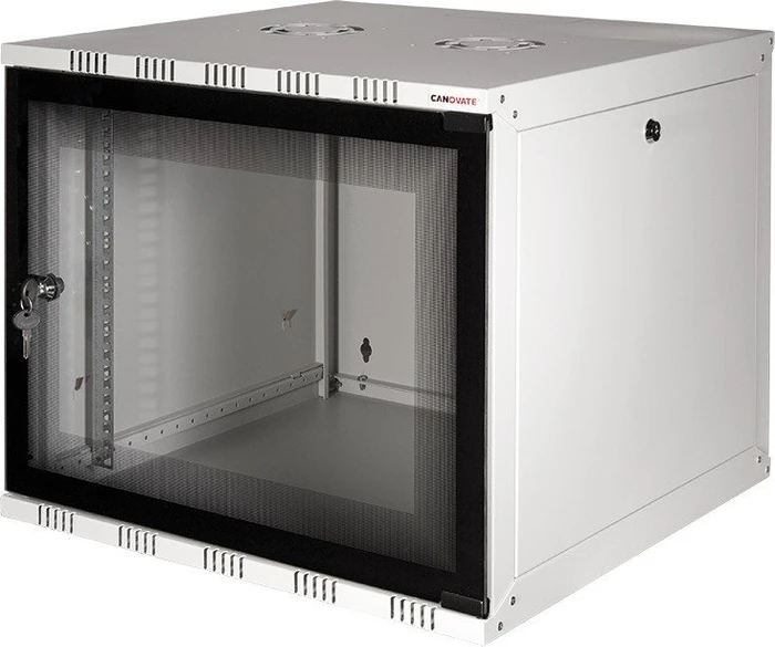 LogiLink Canovate SOHO Wandgehäuse 9HE, Sicherheitsglastür, grau, 550mm tief