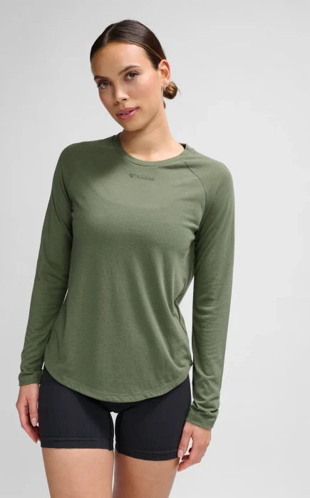 hummel MT Vanja Funktionsshirt langarm deep lichen green (Damen)