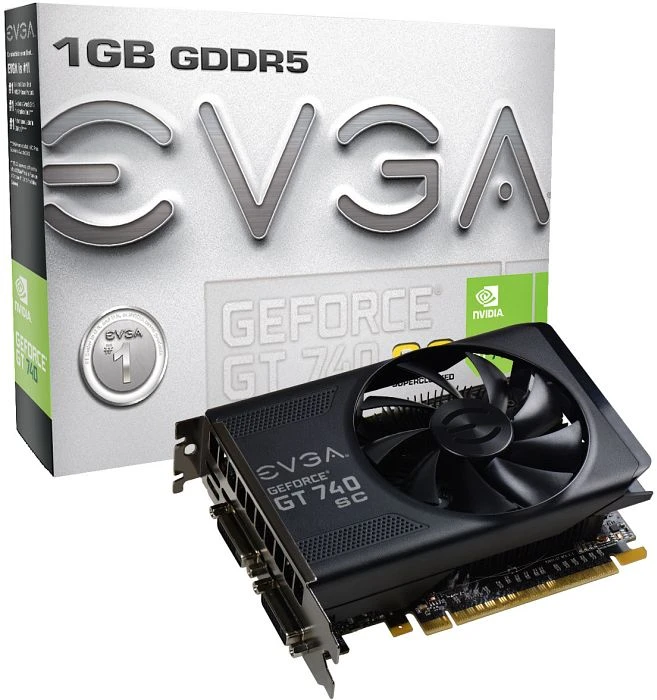 EVGA GeForce GT 740 SuperClocked, 1GB GDDR5, 2x DVI, Mini HDMI