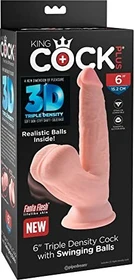 Pipedream King Cock Plus 6" Triple Density Cock with Swinging Balls