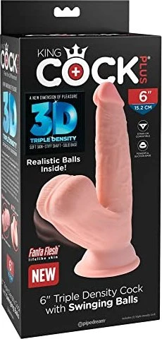 Pipedream King Cock Plus 6" Triple Density Cock with Swinging Balls