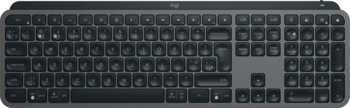 Logitech MX Keys S, Graphite, schwarz, LEDs weiß, Logi Bolt, USB/Bluetooth, UK