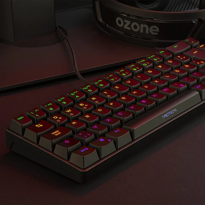 Ozone Tactical Wireless Mini Keyboard, LEDs RGB, Outemu Red, USB/Bluetooth, ES
