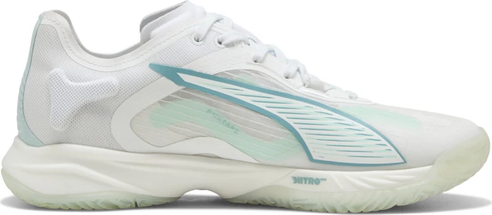 Puma Accelerate Nitro SQD 4 Game On Handballschuhe puma white/baltic sea blue/fresh water (Damen)