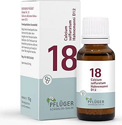 Schüßler-Salze 18 Calcium sulfuratum D12 Globuli, 15g