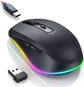Seenda Rechargeable Wireless RGB Mouse mit Jiggler-Funktion, schwarz, USB (SEYC-JY203-BLACK)