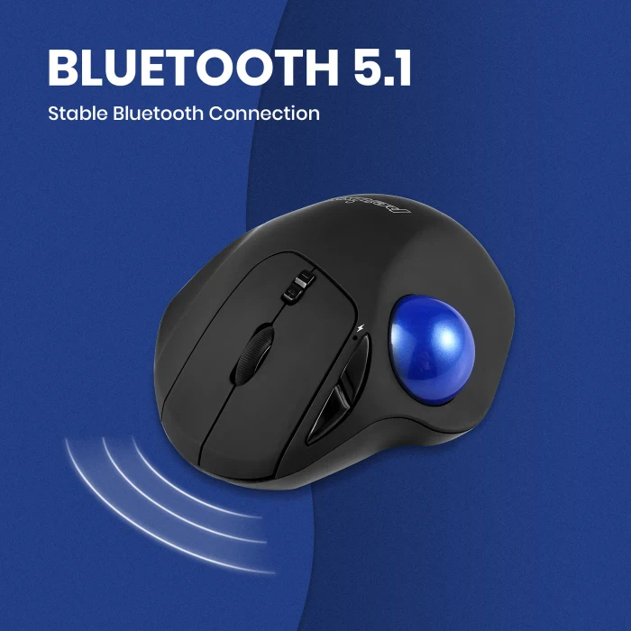 Perixx PERIPRO-801 Ergonomic Trackball Mouse, schwarz, Bluetooth
