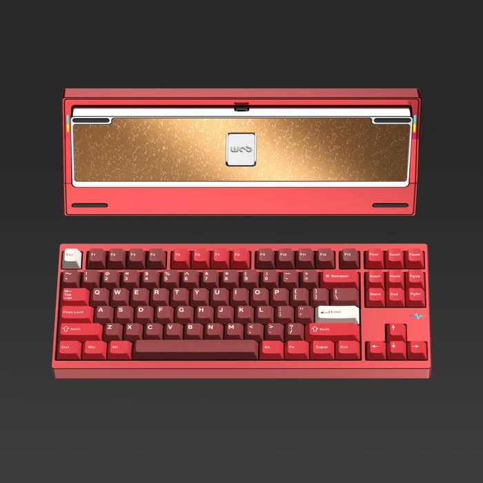 Wobkey Crush 80 Reboot Pro, Red, LEDs RGB, Kailh Cocoa, USB/Bluetooth, US