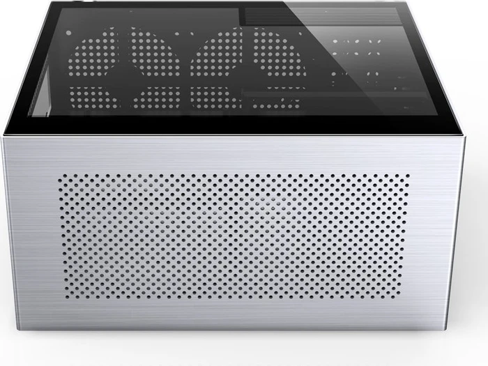 Jonsbo V10, silber, Glasfenster, Mini-ITX