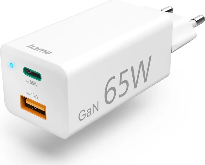 Hama Universal-USB-C-Notebook-Netzteil GaN Power Delivery (PD) 65W weiß