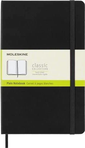 Moleskine Klassik Notizbuch, 130x210mm, glatt, fester Einband Large, schwarz, 240 Blatt