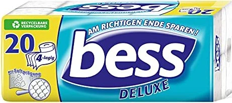 bess Deluxe Toilettenpapier 4-lagig weiß, 20 Rollen