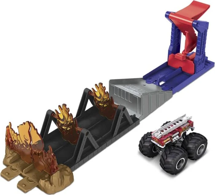 Mattel Hot Wheels Monster Trucks Feuriger Angriff Helden-Spielset