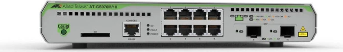 Allied Telesis CentreCOM GS970M Desktop Gigabit Managed Switch, 8x RJ-45, 2x SFP