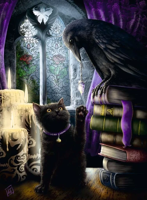 Ravensburger Puzzle Rabe und Katze im Turmzimmer