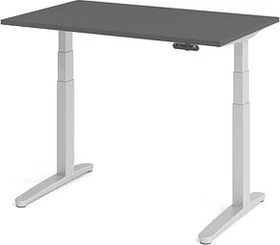 Hammerbacher Ergonomic Aktiv XBHM12 elektrisch höhenverstellbarer Sitz-Steh-Schreibtisch 120x80cm graphit/silber