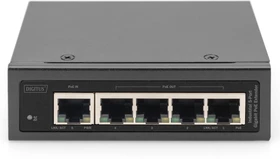 Digitus Industrial Railmount Gigabit PoE-Extender, 5x RJ-45, 60W PoE++ PD (DN-651143)