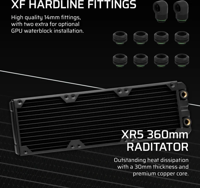 Corsair Hydro X Series iCUE LINK XH405i RGB Pro Custom Cooling Kit, schwarz