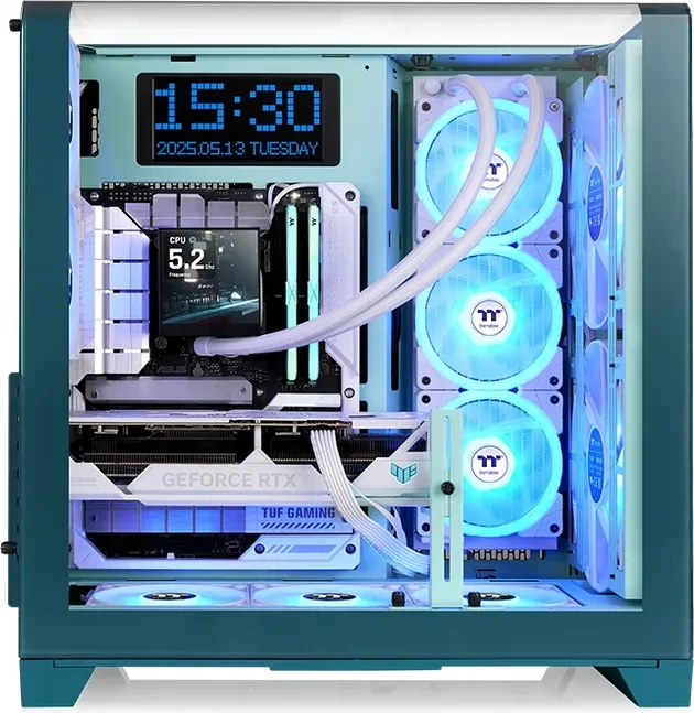 Thermaltake View 390 Air Transformative Teal, grün, Glasfenster