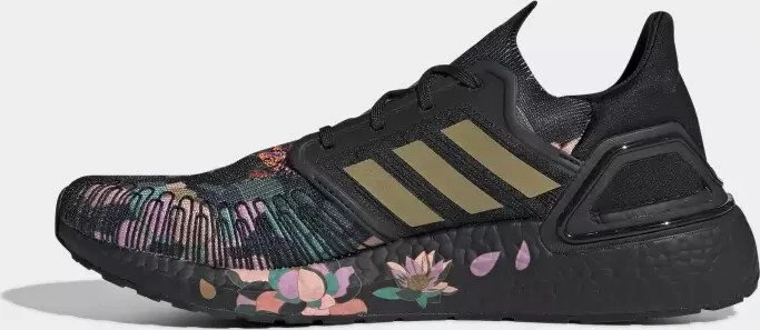 adidas Ultraboost 20 core black/gold metallic/signal coral (Herren)