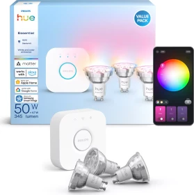Philips Hue Essential White and Color Ambiance 345 GU10 4.7W Starter-Kit