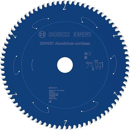 Bosch Professional Expert Aluminium Cordless Kreissägeblatt 78Z, 250x2.4x30mm, 1 Stück