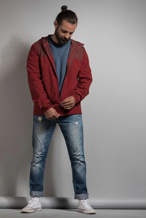 Tatonka Lajus Hooded Funktionsjacke aubergine/lava-red (Herren)