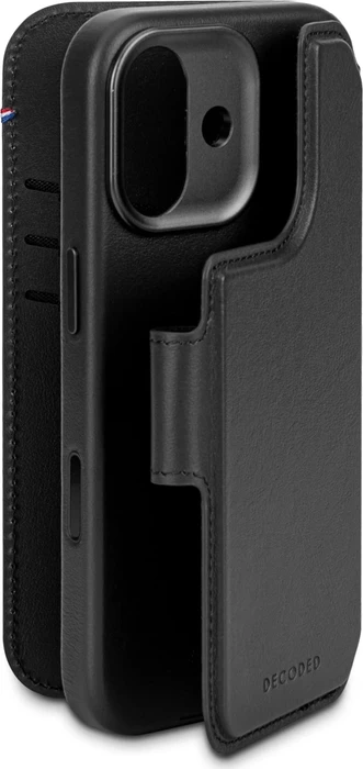 Decoded Leather Detachable Wallet Case für Apple iPhone 17 schwarz