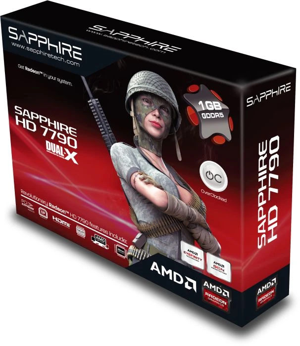 Sapphire Radeon HD 7790 Dual-X OC, 1GB GDDR5, 2x DVI, HDMI, DP, lite retail