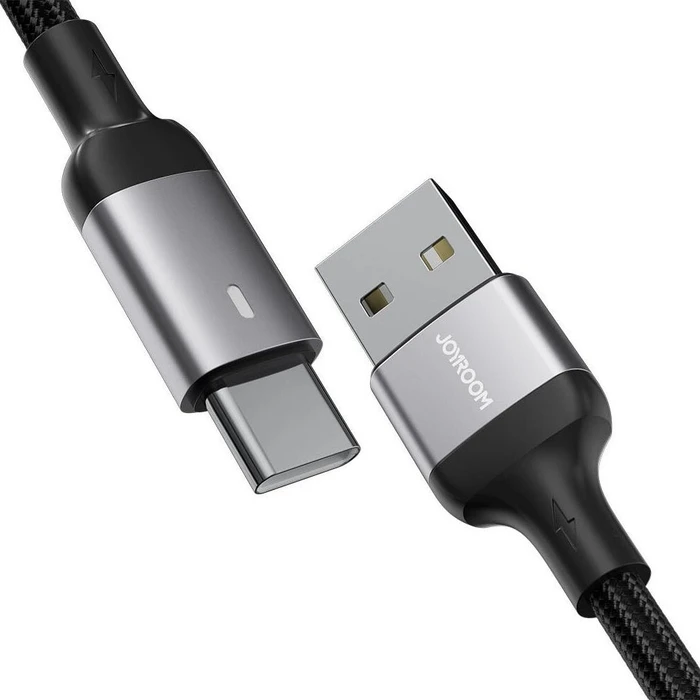 Joyroom Adapterkabel, Extraordinary Series, USB 2.0, 480Mb/s, USB-C [Stecker] auf USB-A [Stecker], 15W, schwarz, 1.2m