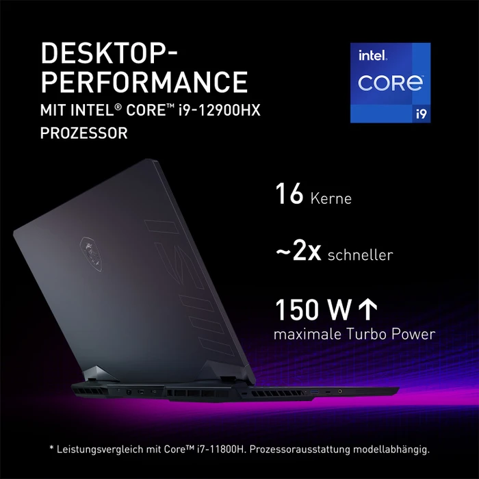MSI GE77 HX 12UHS-012 Raider GE77 HX 12UHS-012, Core i9-12900HX, 64GB RAM, 2TB SSD, GeForce RTX 3080 Ti, DE