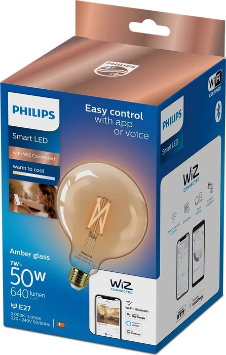 Philips Smart LED Filament Globe E27 7W G125