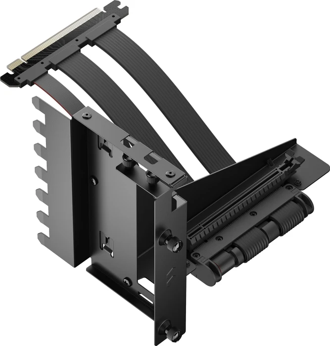 Fractal Design Flex 2 Riser Card Cable, mit vertikaler Grafikkarten-Halterung, gewinkelt, PCIe 4.0, 195mm, schwarz