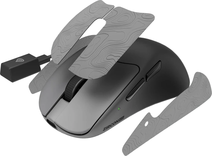 Genesis Zircon 606 8k Wireless Ultra-Lightweigt Gaming Mouse, schwarz/grau, USB/Bluetooth