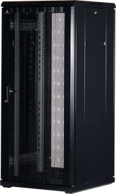 Rockstable 19" Serverschrank 27HE, Gitternetztür, IP2X, schwarz, 600mm tief