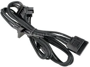 BitFenix Alchemy SATA-Stromadapter 4-Pin [IDE] auf 4x 15-Pin [SATA] 20cm, sleeved schwarz