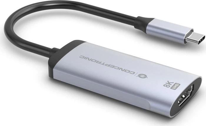 Conceptronic ABBY23G USB-C 3.0 [Stecker] auf HDMI 2.1 [Buchse] 8K, 60Hz, Adapterkabel, grau, 15cm