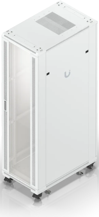 Ubiquiti 42U Rack Cabinet, 19" Rackschrank 42HE, mit Rollen, Glastür, weiß, 1000mm tief