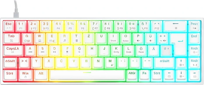 ISY IGK 5500-WT Gaming Tastatur, weiß, LEDs RGB, hot-swap, Outemu Red, USB, DE