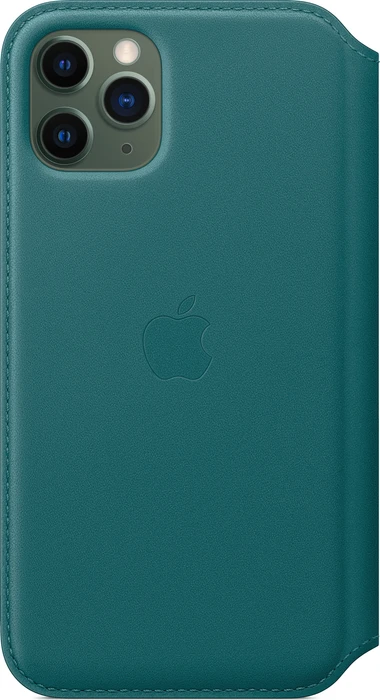 Apple Leder Folio Case für iPhone 11 Pro pfauenblau
