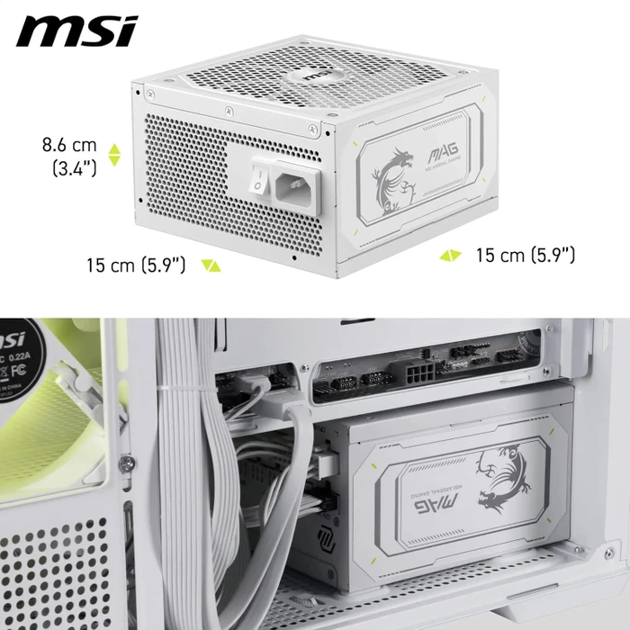 MSI MAG A1000GL PCIE5 White 1000W, ATX 3.1