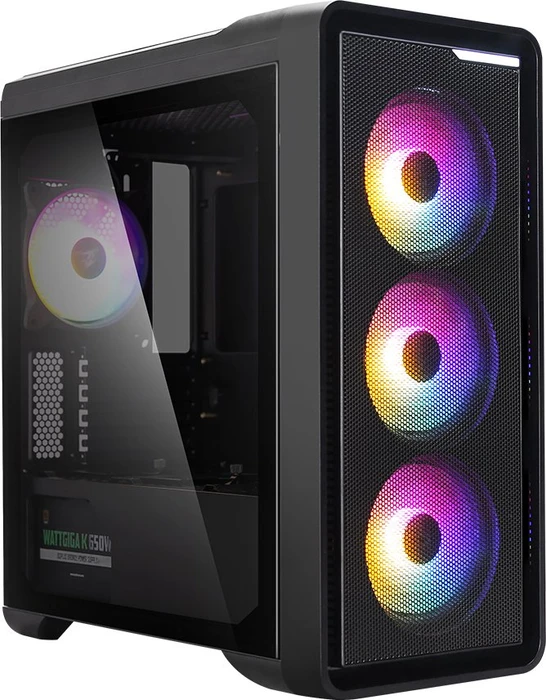 Zalman M3 Plus RGB, schwarz, Glasfenster