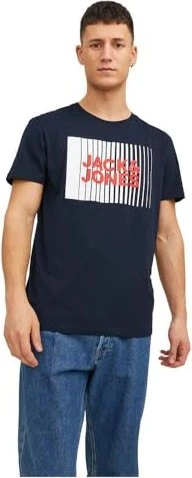 Jack & Jones Logo T-Shirt kurzarm navy balzer (Herren)